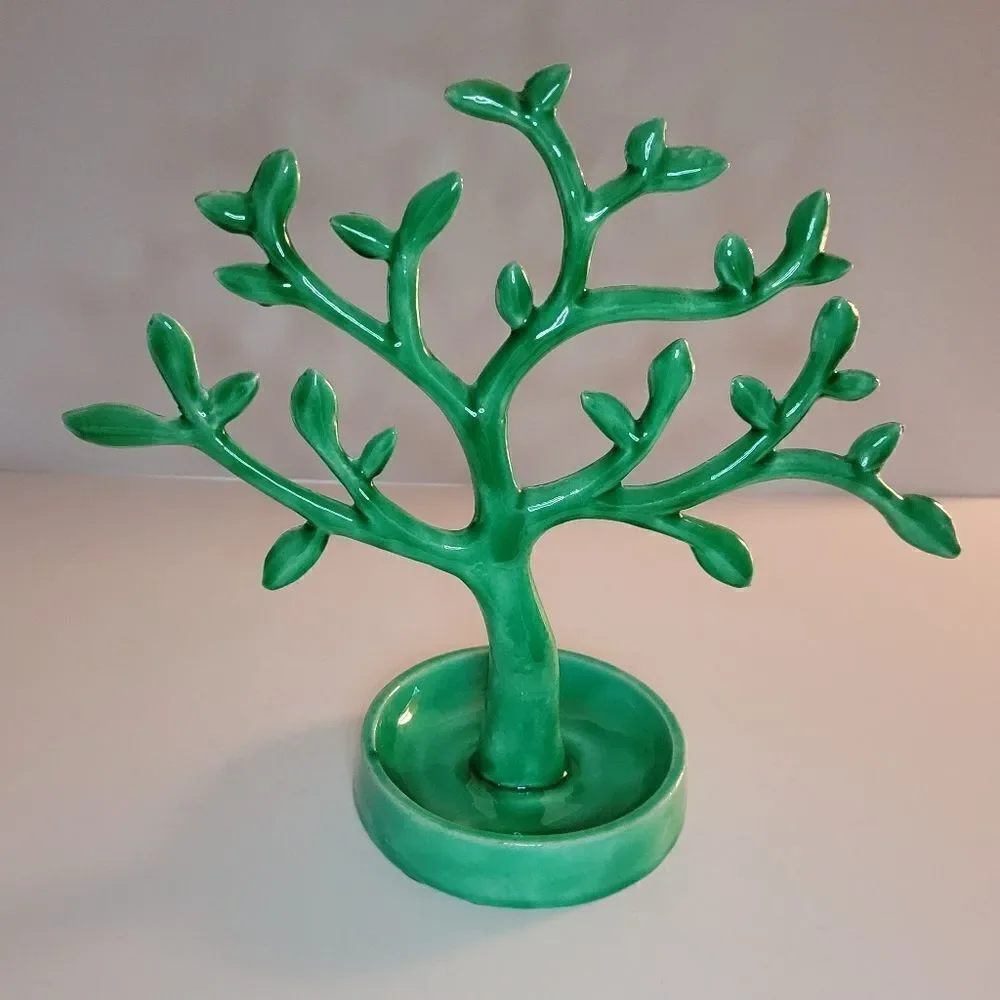 Glazed Metal Jewelry Tree